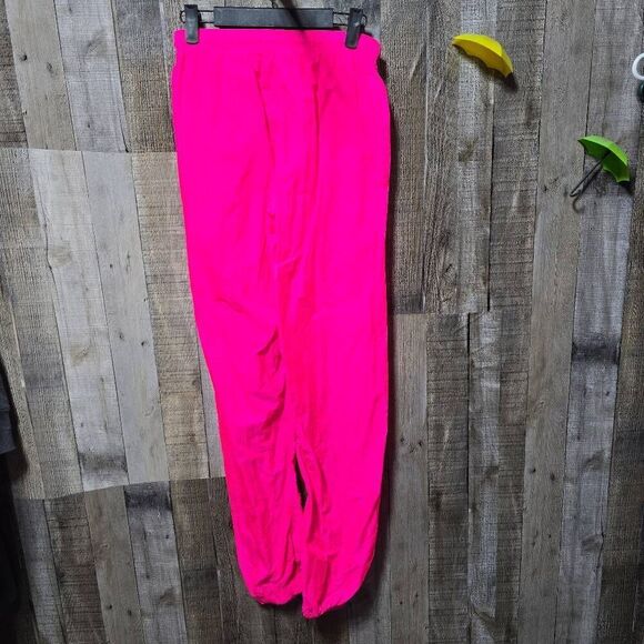 Hotdogger Vintage 80s Neon Pink Windbreaker Pants - Picture 2 of 4